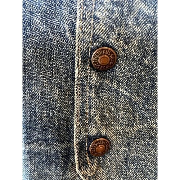 Vintage Orange Tab Levi’s Denim Vest Made in USA Snaps - Picture 5 of 12